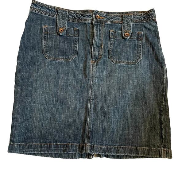 Riders Copper Collection mid rise knee length denim jean skirt - Picture 1 of 8